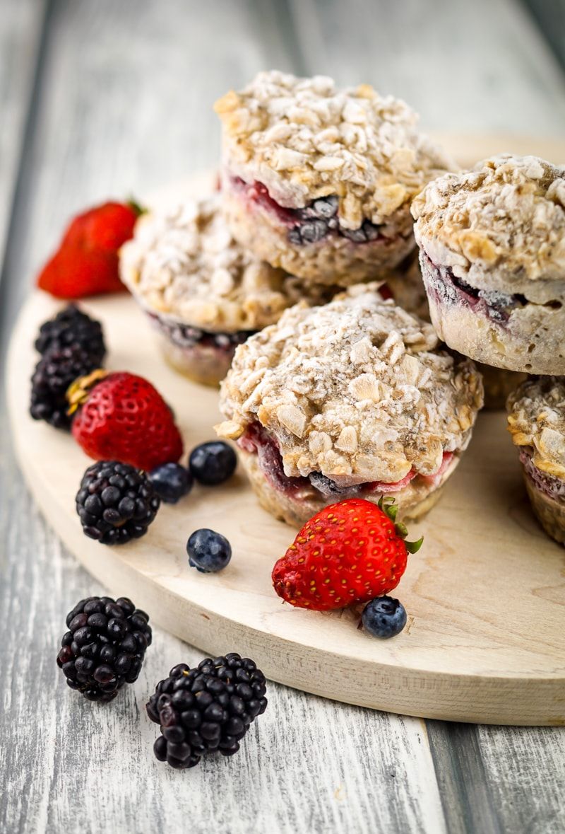 Frozen oatmeal cups out the of freezer.