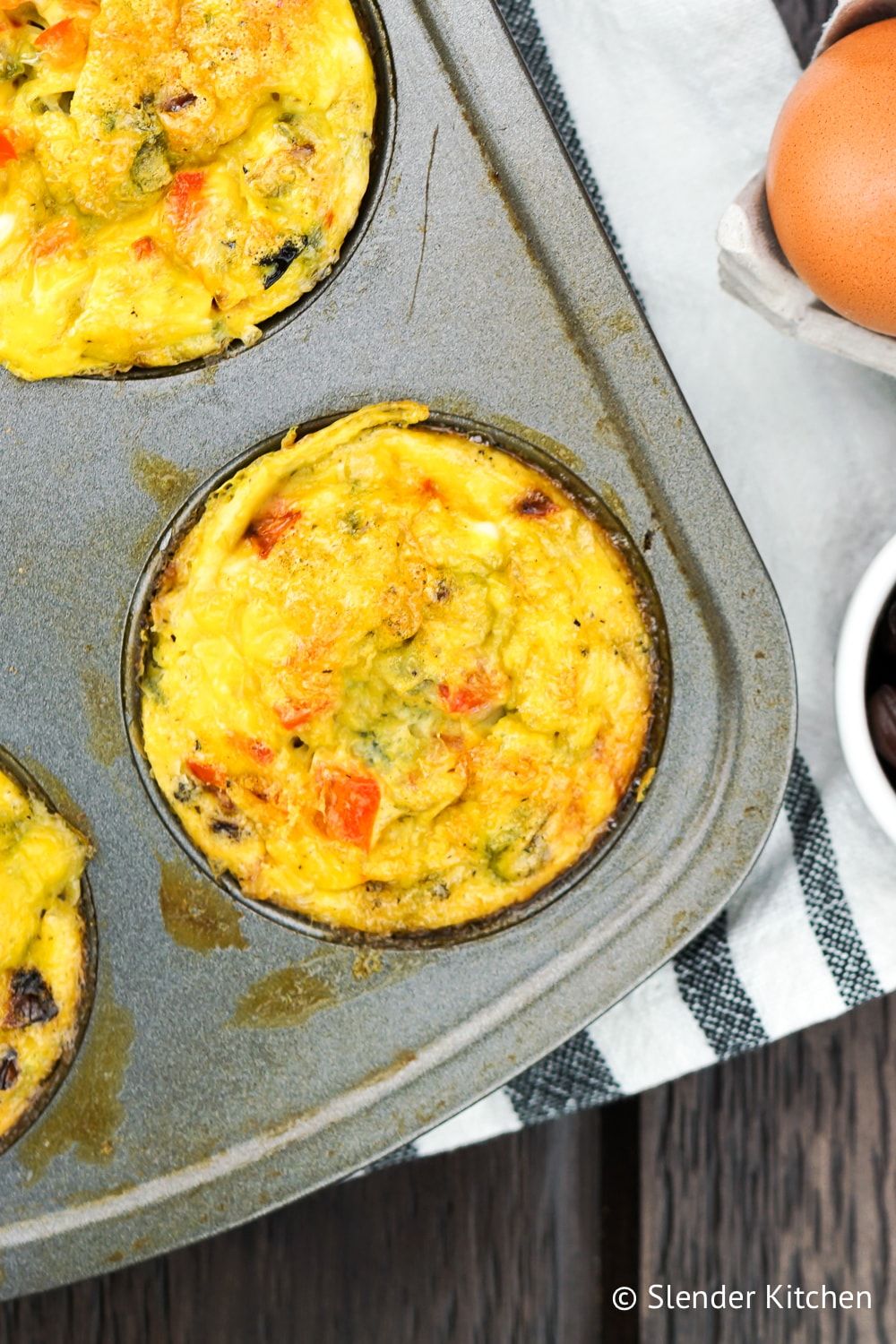 Egg Muffins packed with black beans, veggies, and a touch of heat.