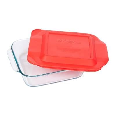 Pyrex 8 Inch Baking Dish, Red, 8-inches Square