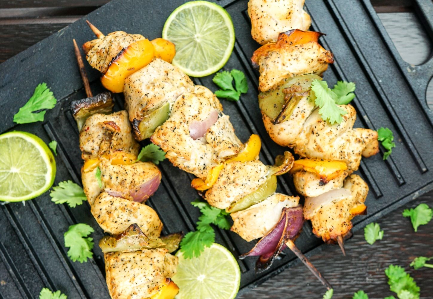 Cilantro Lime Chicken Kabobs with a marinade of fresh lime, cilantro, and garlic.