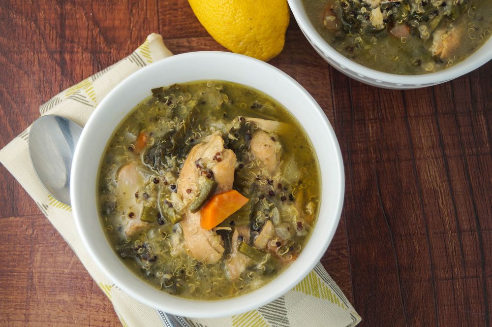 Slow Cooker Chicken Quinoa Soup in a bowl