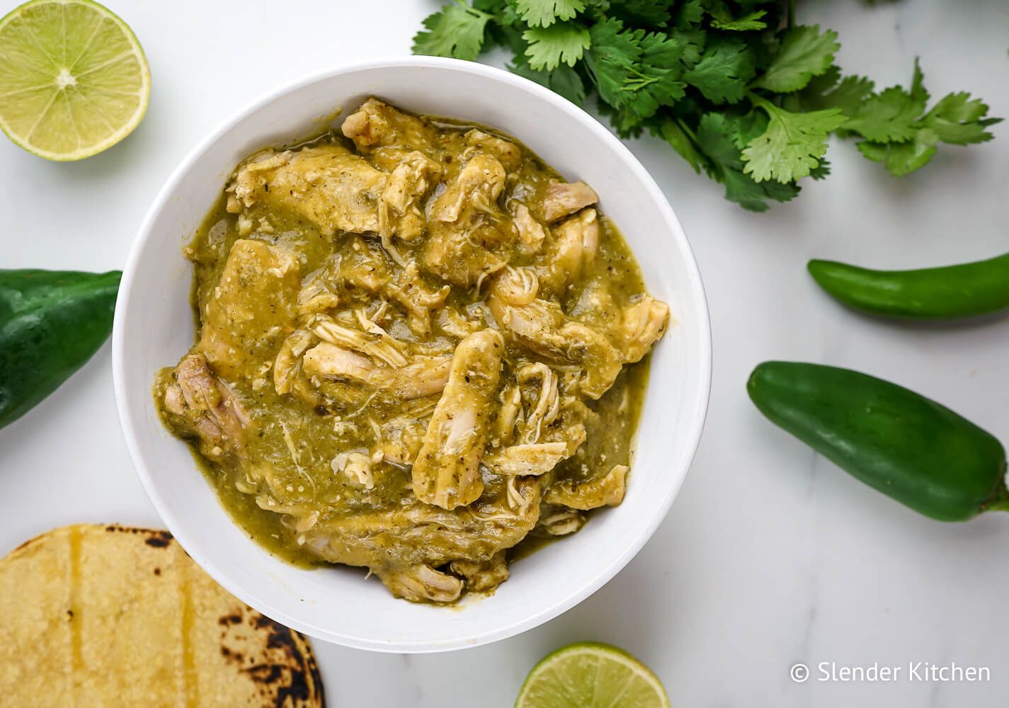 Slow Cooker Chicken Chili Verde with rice