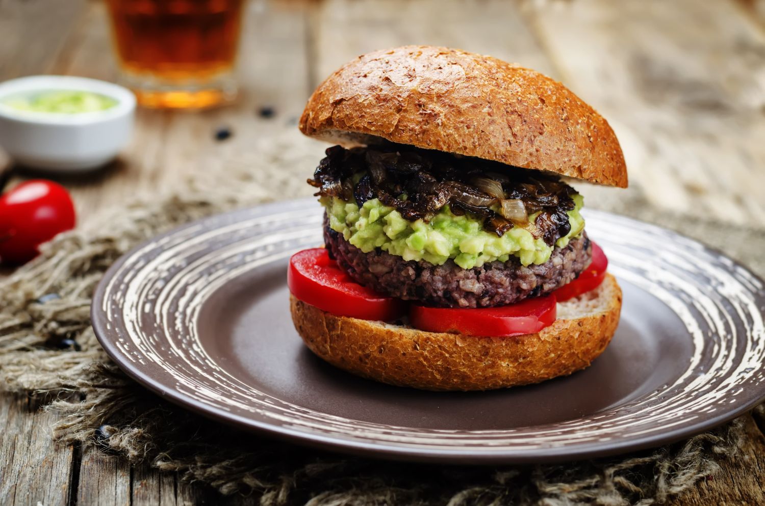 Vegetarian Black bean Salsa Burgers for 189 calories.