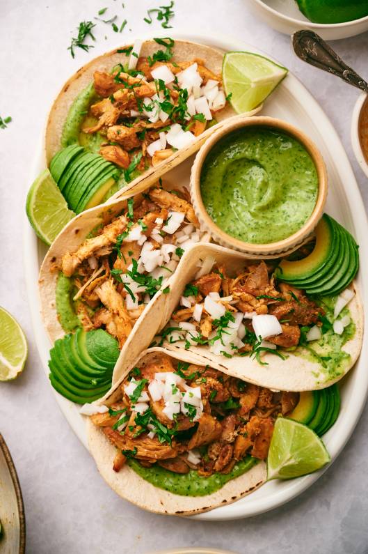 Chicken Carnitas Tacos - Slender Kitchen