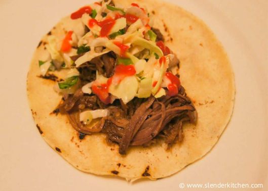 Slow Cooker Korean Beef Tacos - Slender Kitchen