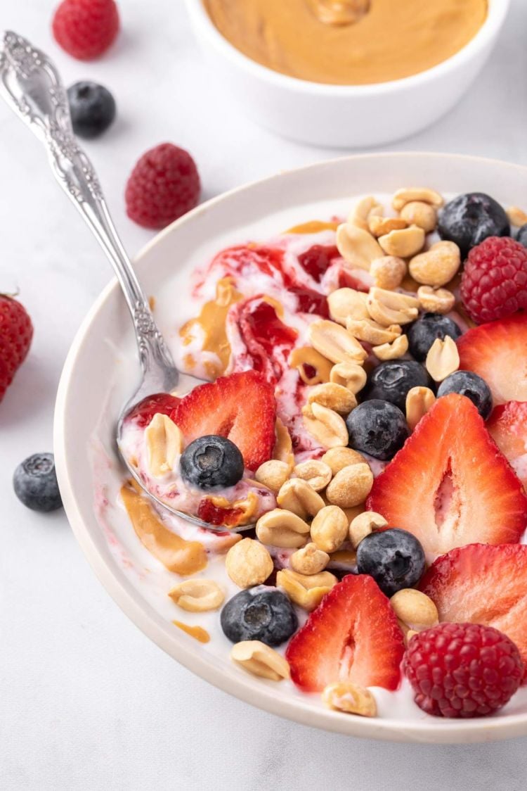 Peanut Butter and Jelly Yogurt Bowls 