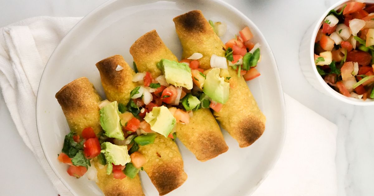 Baked Chicken and Bean Taquitos - Slender Kitchen