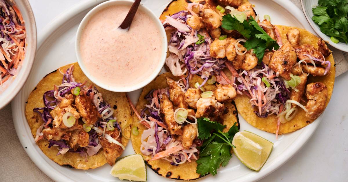 Bang Bang Chicken Tacos – Slender Kitchen – HealthyFoodStation