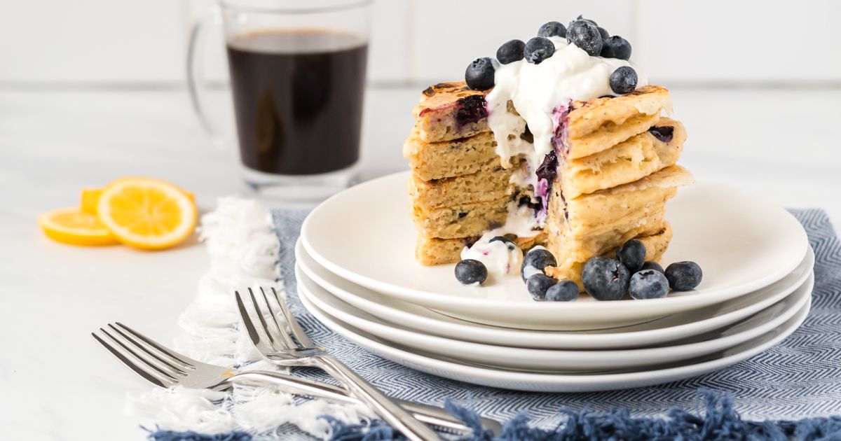 Lemon blueberry store ricotta pancakes