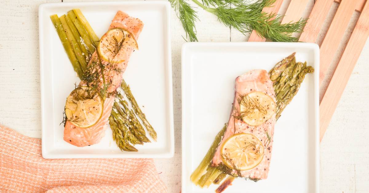 Foil Baked Salmon With Asparagus - Slender Kitchen