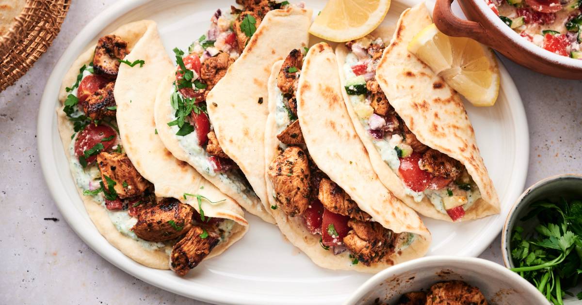 Mediterranean Chicken Tacos - Slender Kitchen