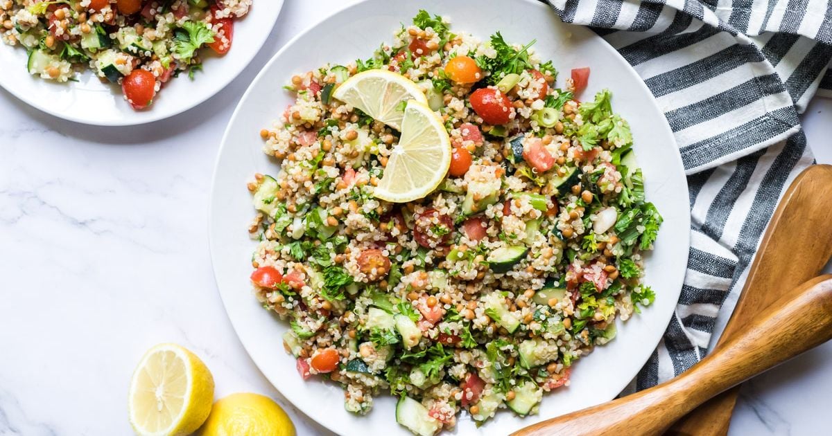 Quinoa Tabbouleh with Lentils - Slender Kitchen