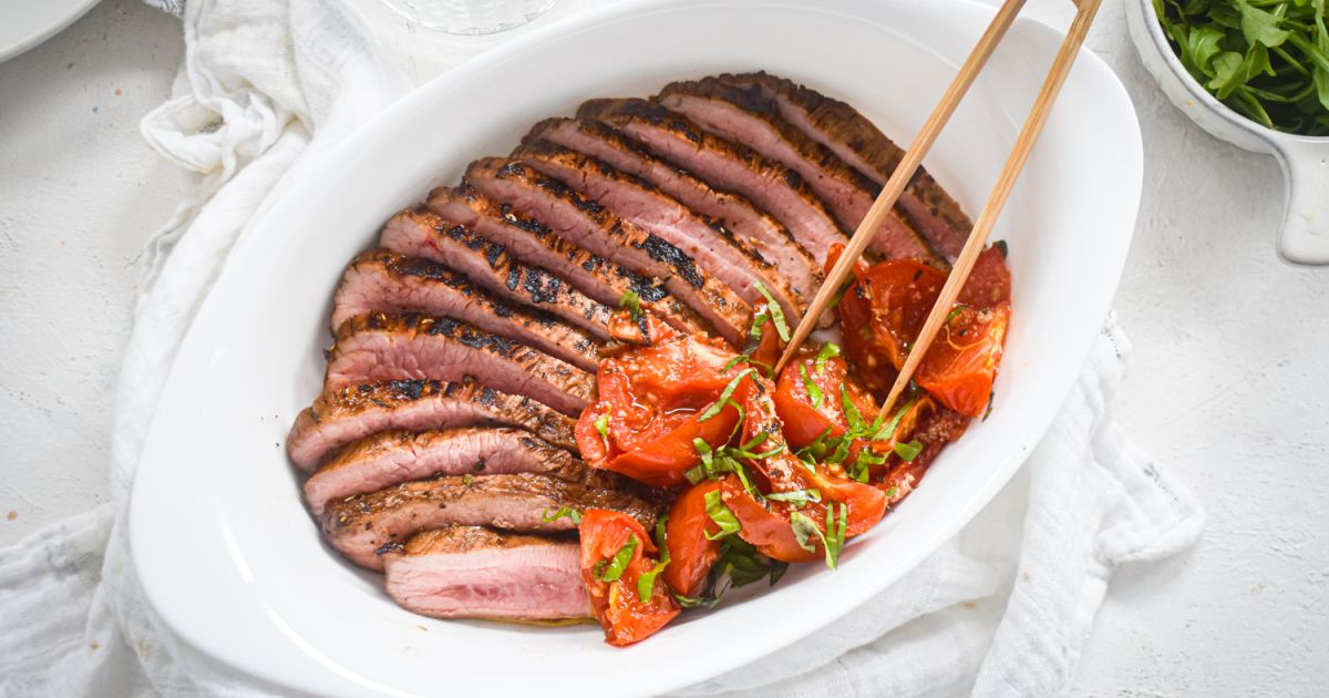 Balsamic Oven Baked Steak (Sheet Pan Dinner) - A Spicy Perspective