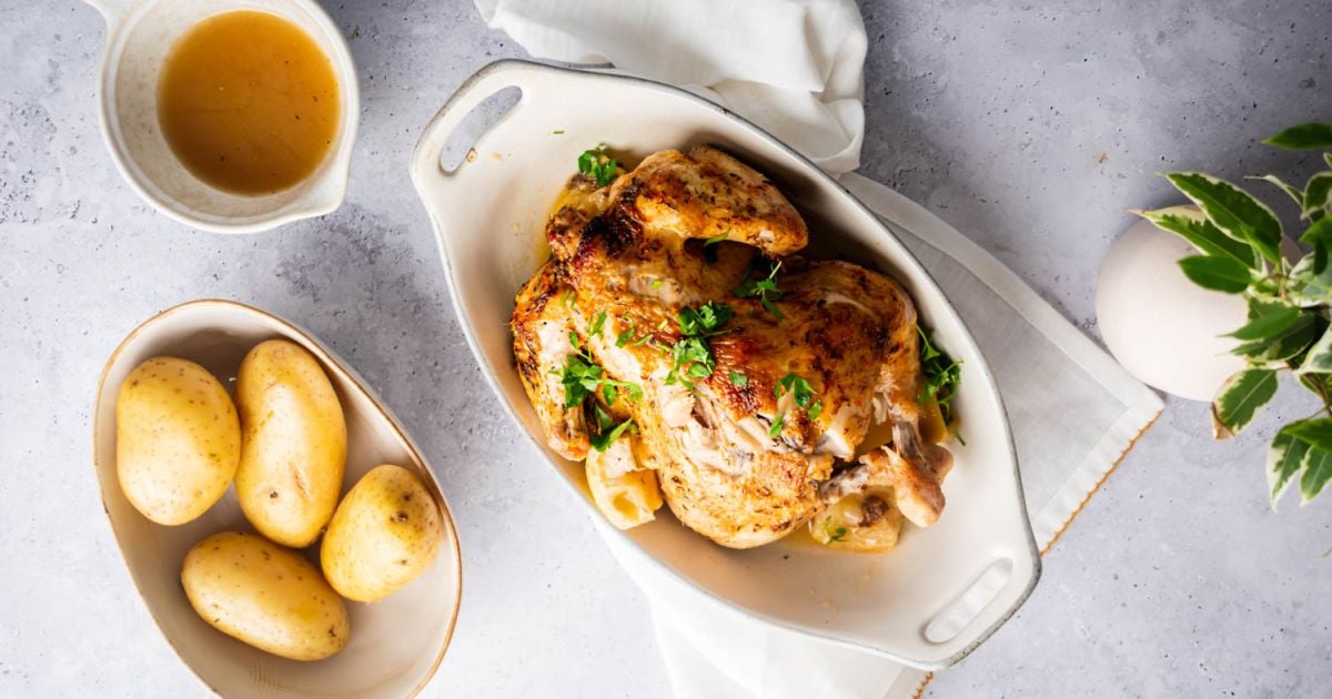 Slow Cooker Rotisserie Chicken - Slender Kitchen