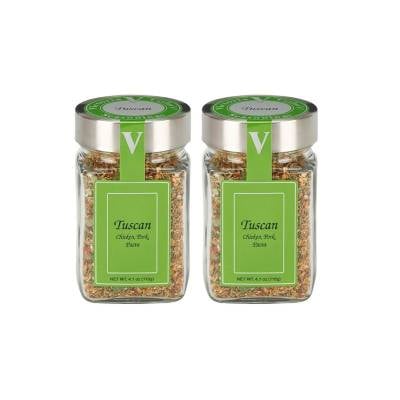 Tuscan- 4.1 oz. Jar (Pack of 2) Italian Seasoning. A unique taste of Tuscany in this blend of rosemary, oregano, garlic, toasted sesame, red bell and chili pepper.