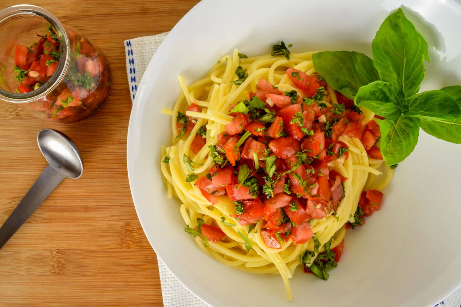 Pasta with Fresh No Cook Tomato Sauce Slender Kitchen