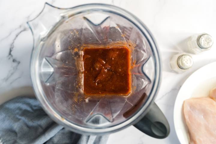 Honey chipotle sauce in a blender.