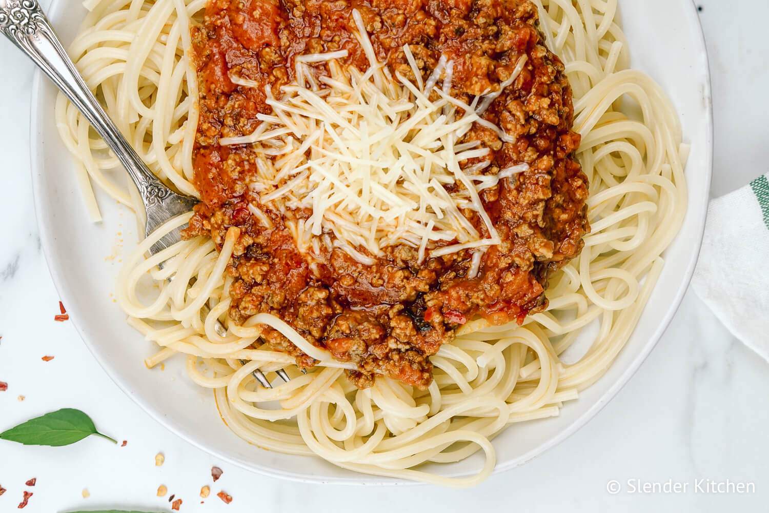 Spaghetti Arrabiata with Turkey - Slender Kitchen