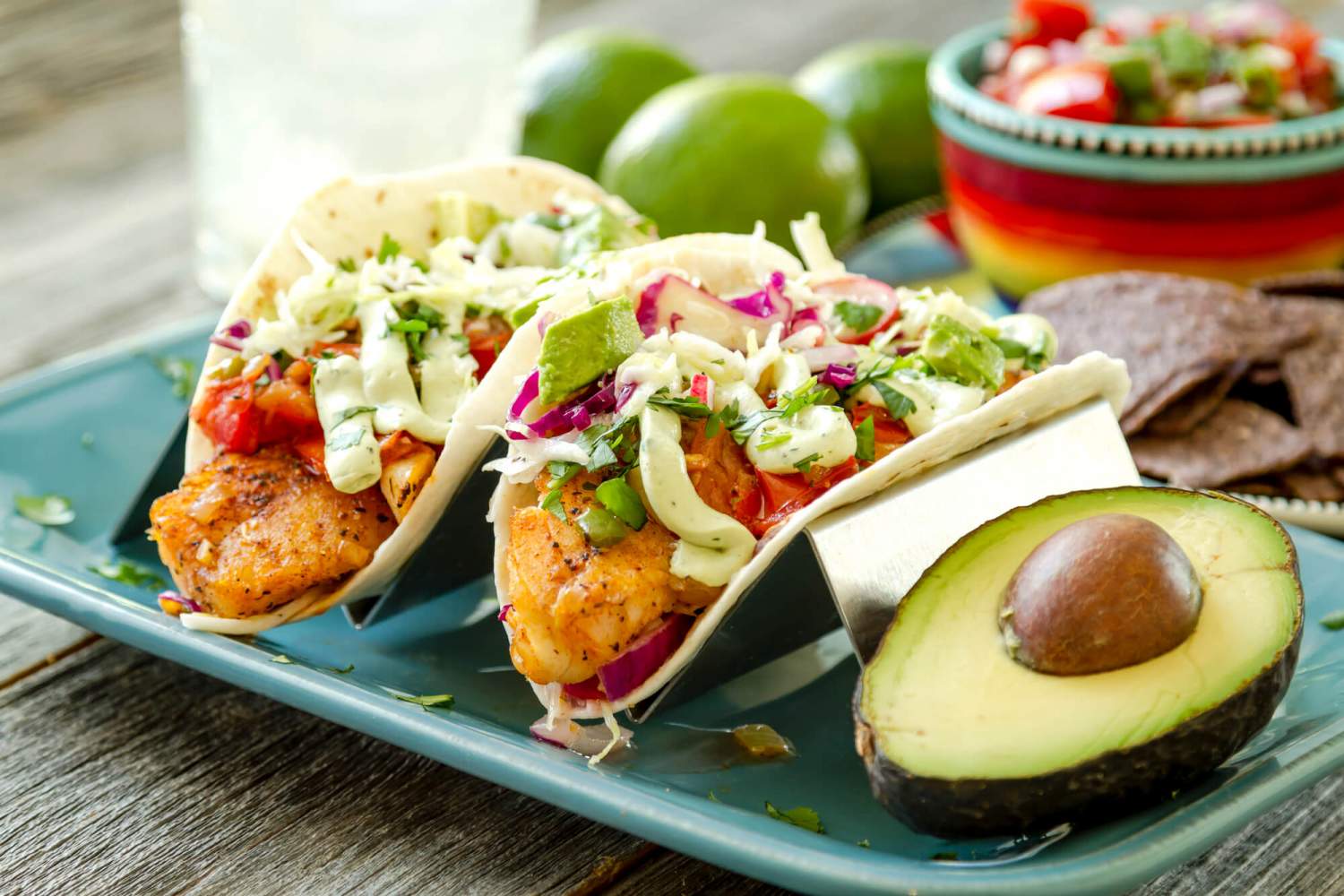 Fish Tacos and Avocado Crema - Slender Kitchen