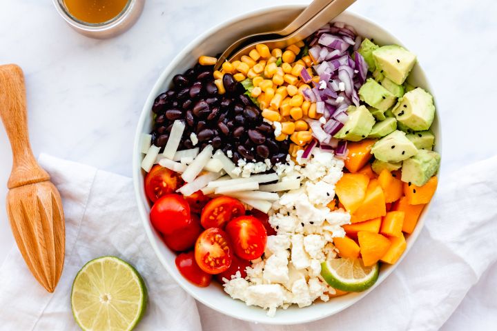 Mexican Chopped Salad with Honey Lime Dressing - Slender Kitchen