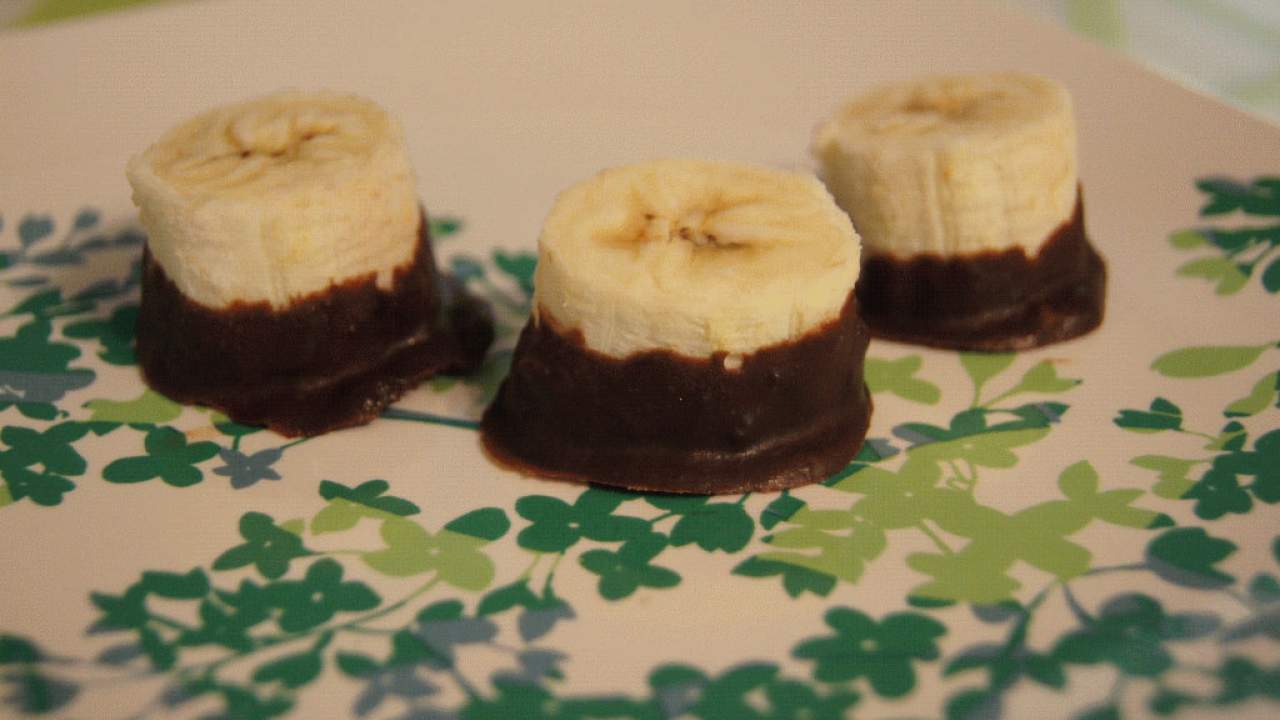 Frozen Chocolate Peanut Butter Banana Bites Slender Kitchen