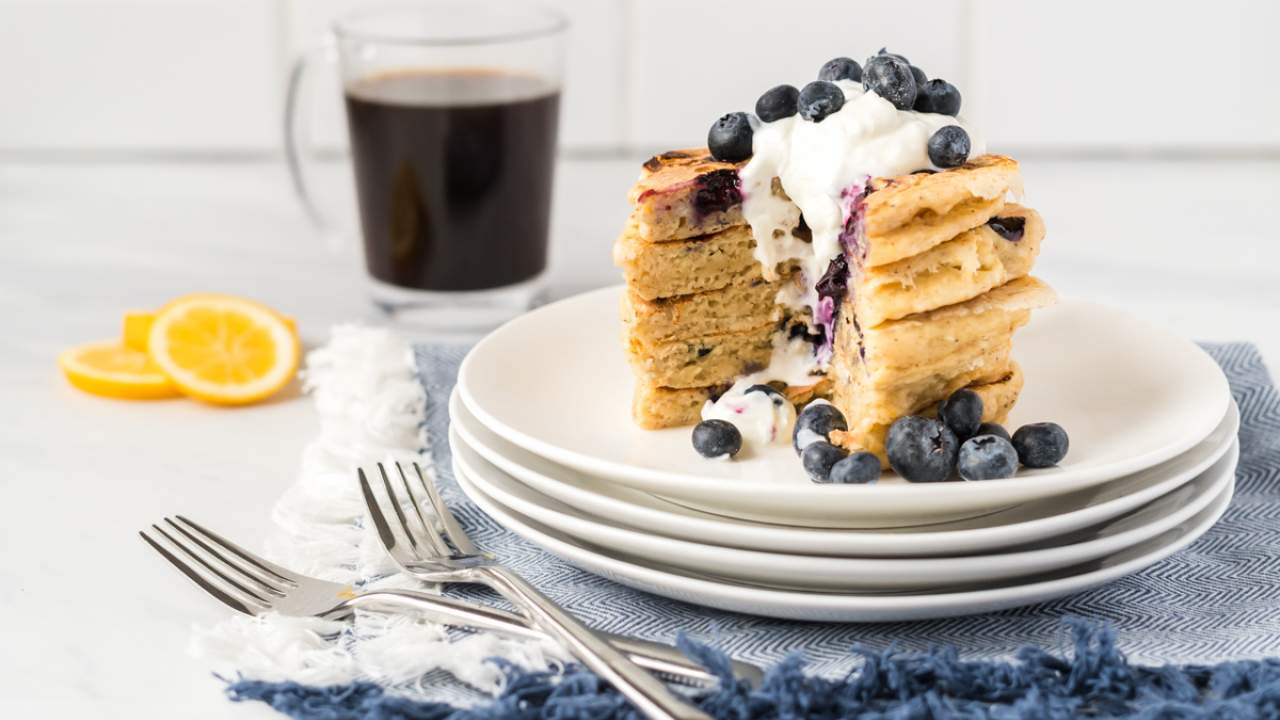 Ricotta Pancakes with Blueberries - Slender Kitchen