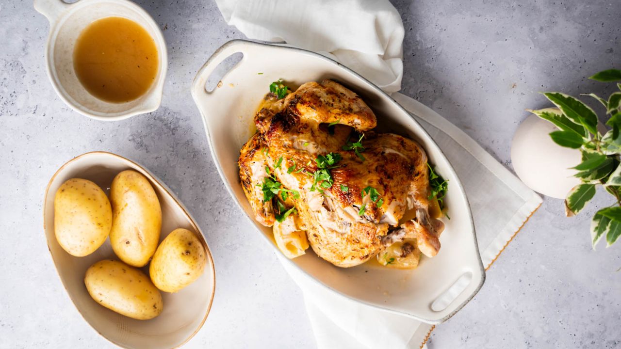 Slow Cooker Rotisserie Chicken - Plain Chicken