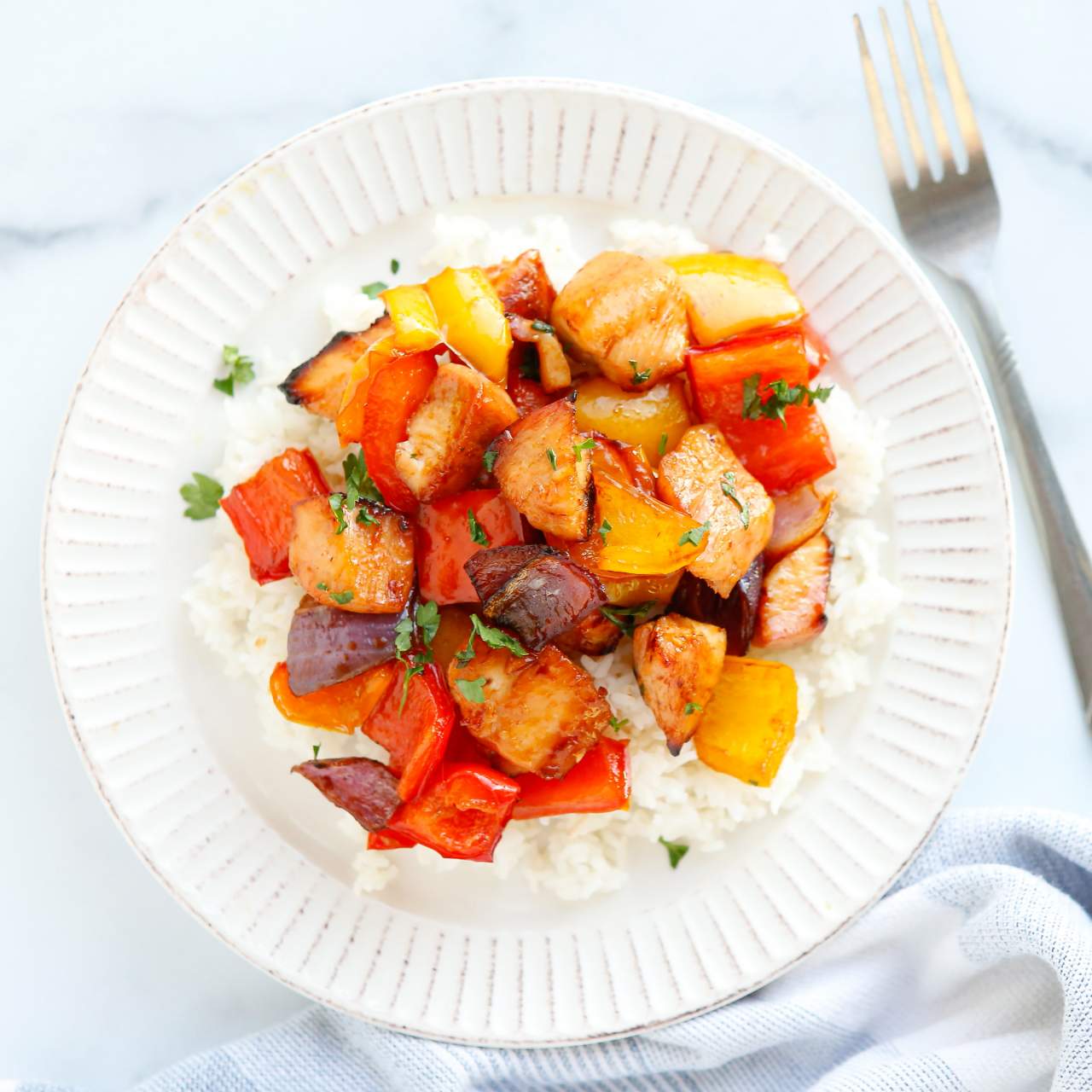 Sheet-Pan Honey-Chile Chicken with Summer Vegetables Recipe