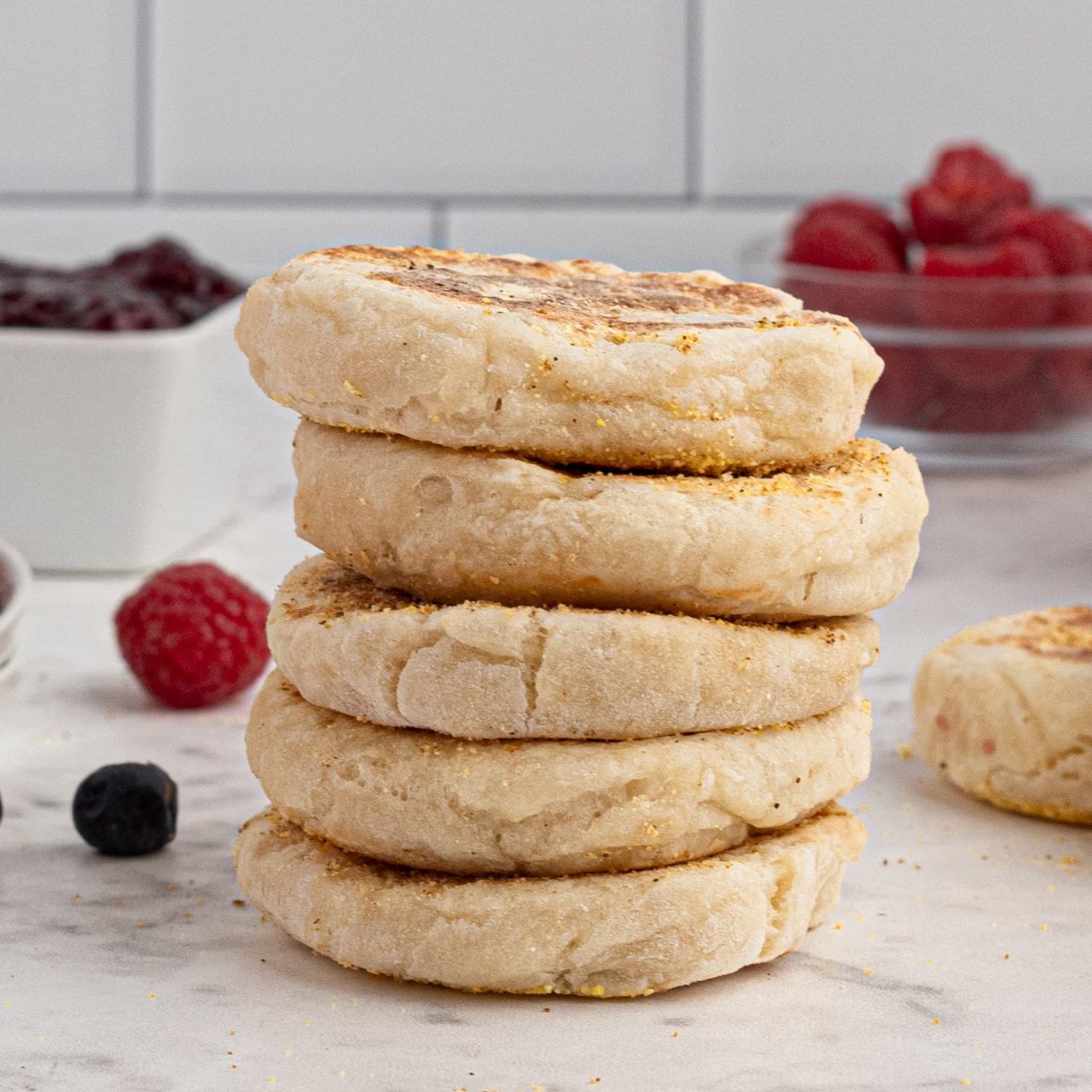 Two Ingredient English Muffins - Slender Kitchen