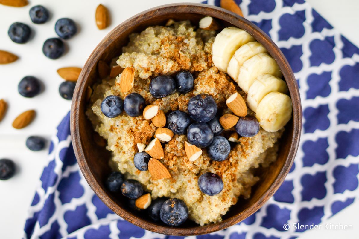 Slow Cooker Berry Breakfast Quinoa - Eat Yourself Skinny