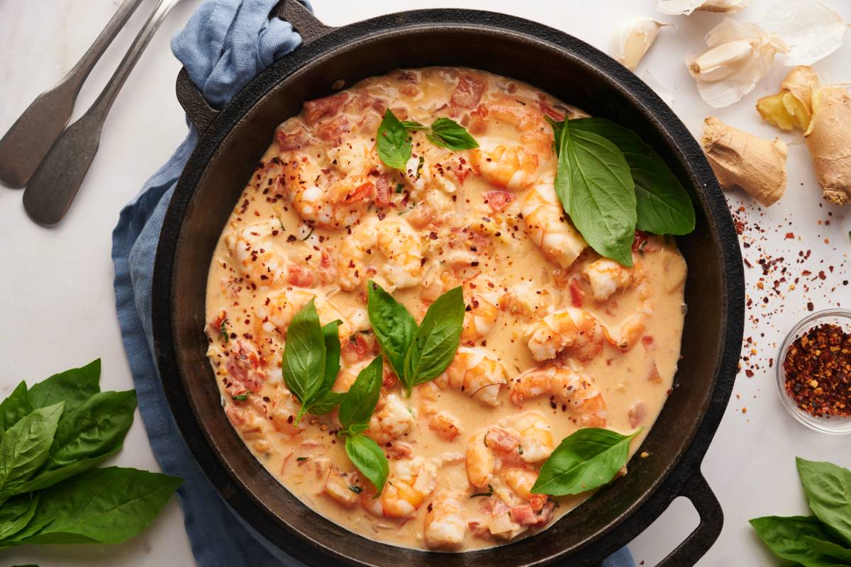 Creamy Coconut Shrimp Skillet - Dishing Out Health
