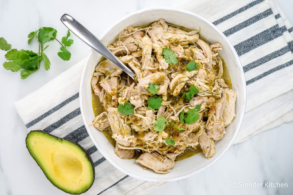 Instant Pot Shredded Salsa Chicken - Evolving Table