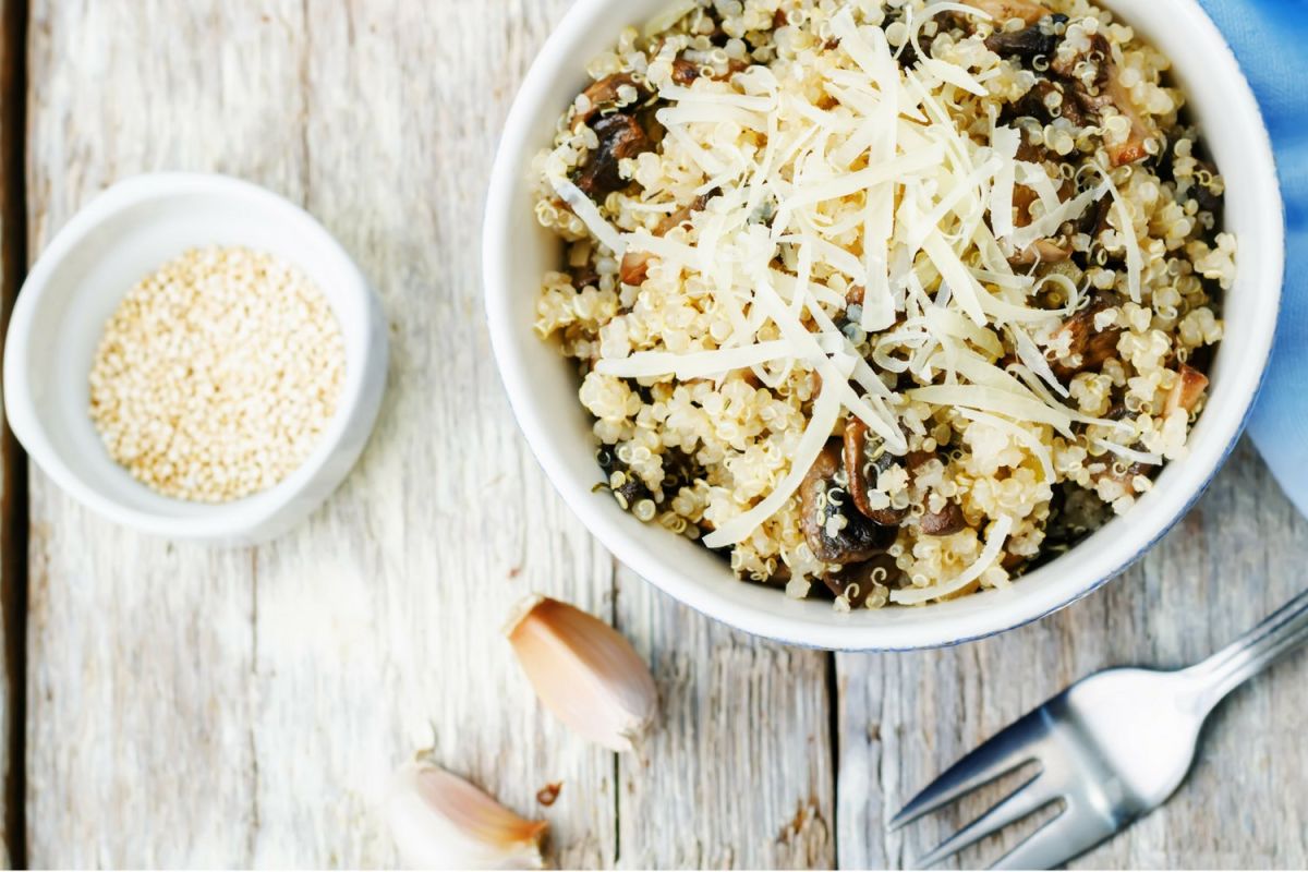 Slow Cooker Garlic Mushroom Quinoa Slender Kitchen