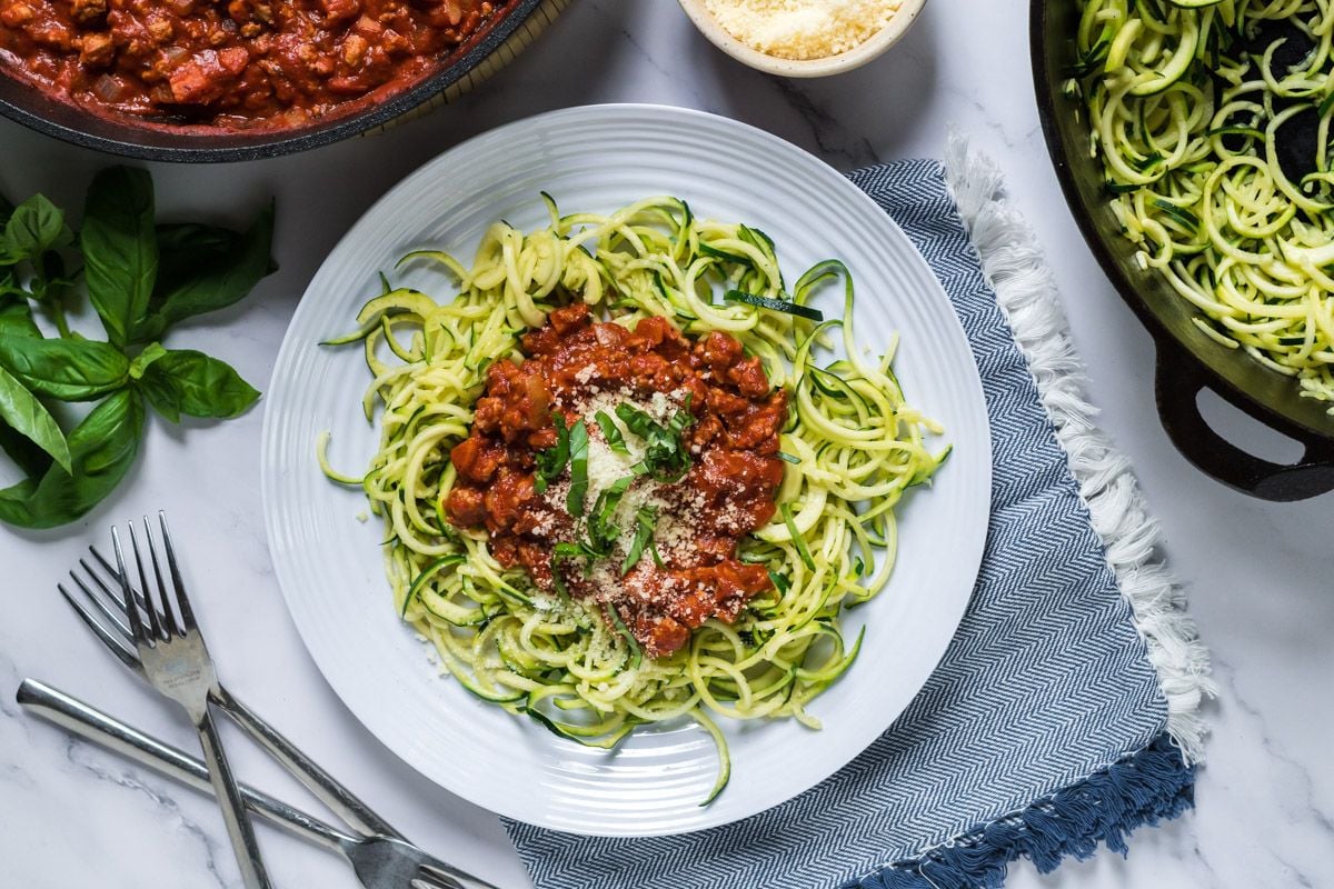 The Italian Dish - Posts - Spiralized Zucchini Noodles with Basil