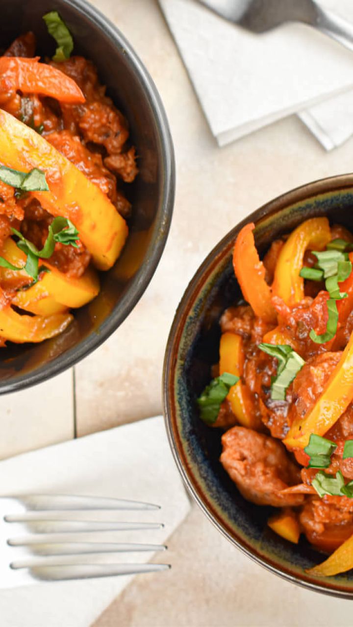 Slow Cooker Sausage and Peppers – Kalyn's Kitchen