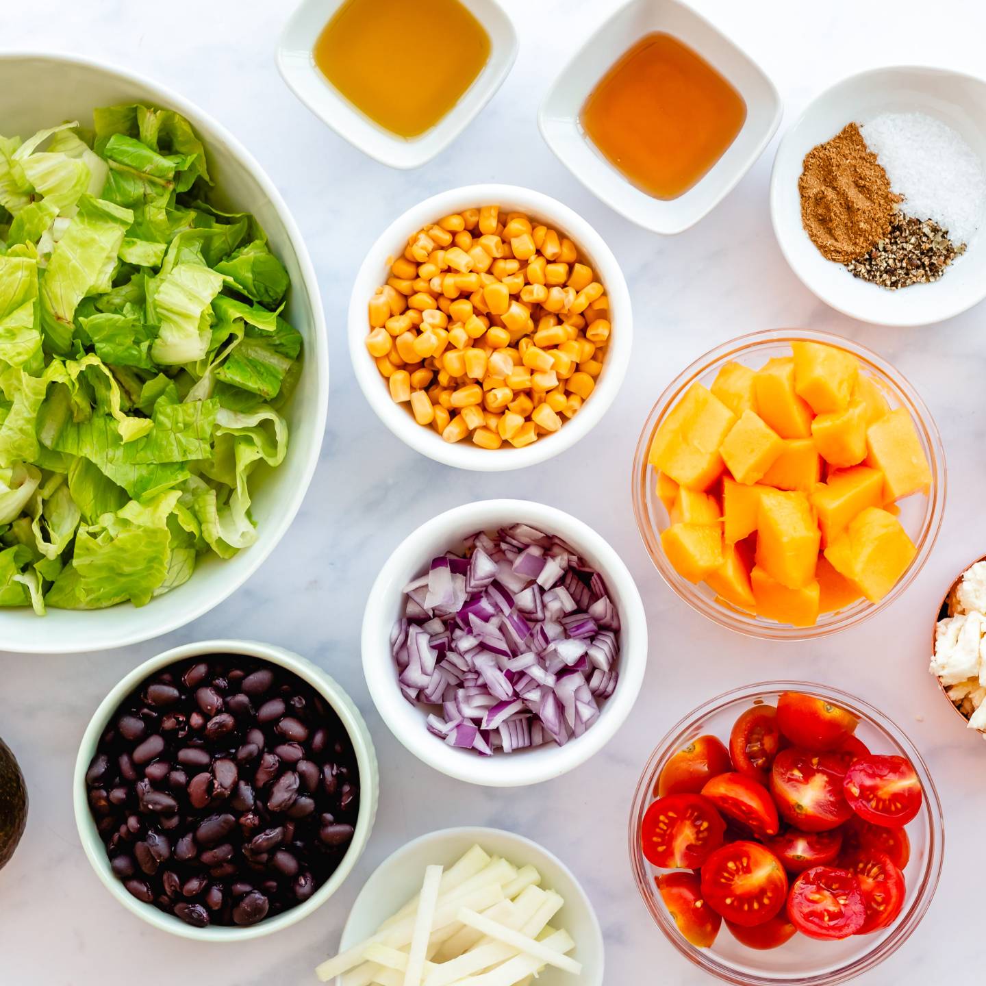 Mexican Chopped Salad with Honey Lime Dressing - Slender Kitchen