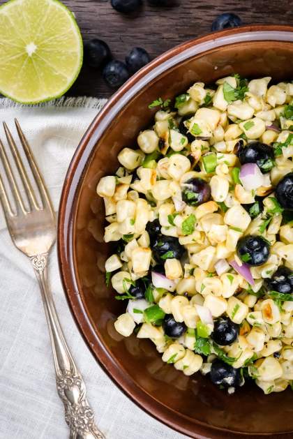 Blueberry Corn Salad with Honey Lime Vinaigrette  Slender Kitchen