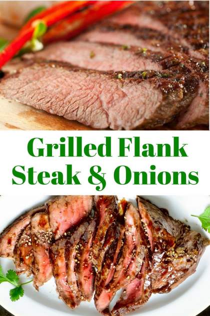 Grilled Flank Steak with Red Onions - Slender Kitchen