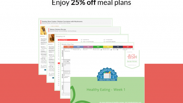 Meal Plan Sample with 25% Off Message