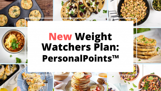 New Weight Watchers PersonalPoints plan with pictures of different meals and recipes.