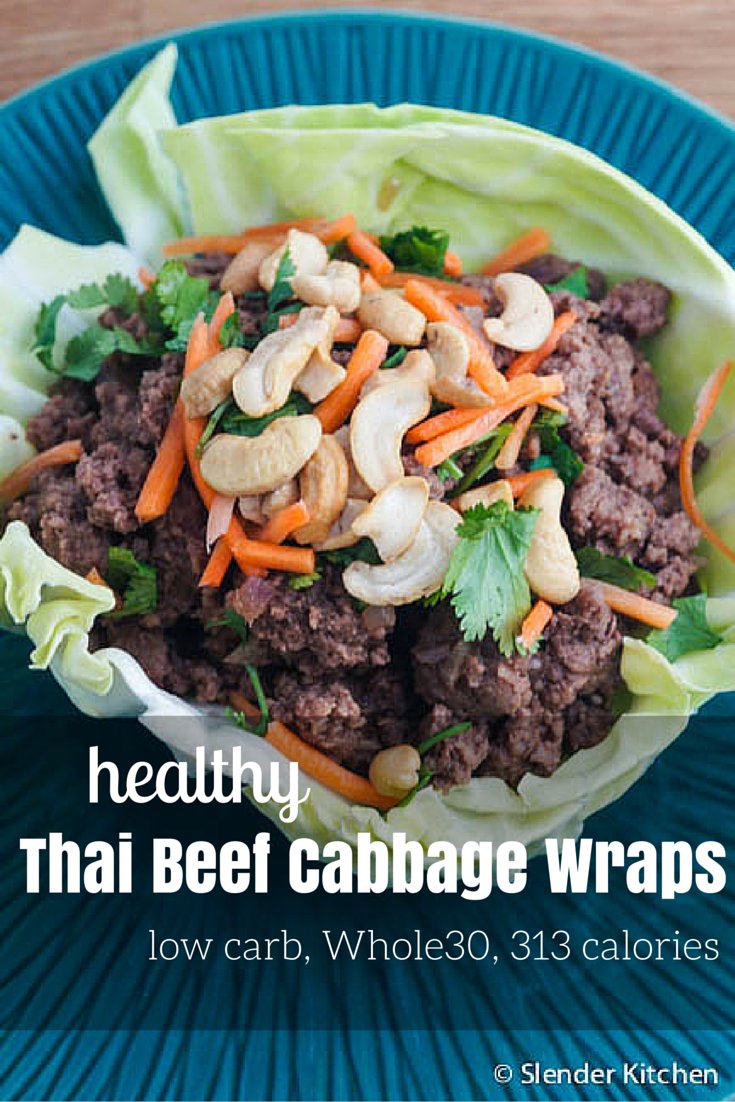 Thai Beef Cabbage Wraps Slender Kitchen 3234